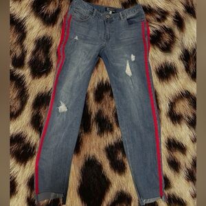 (SIZE 11) Y2K Boom Boom Jeans Blue with Red Stripes